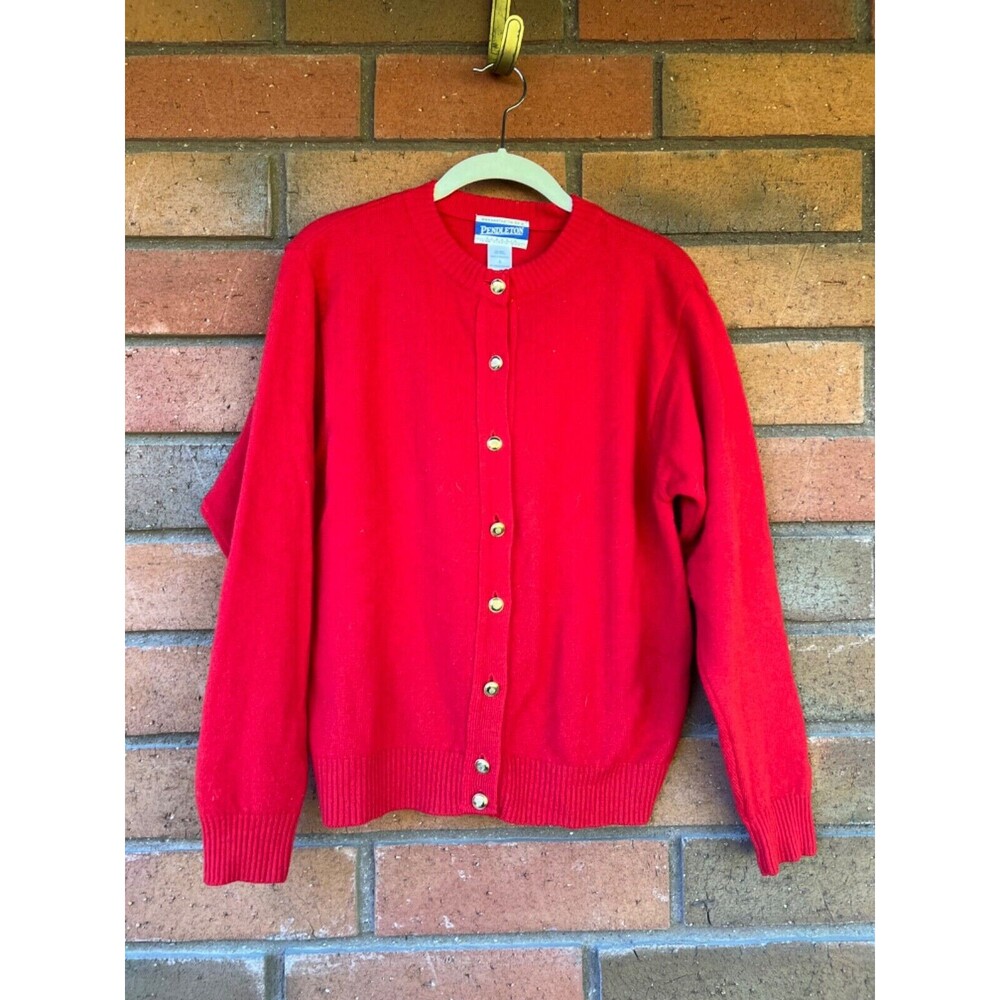 Vintage Pendleton Cardigan Sweater Preppy Christmas | Red | Women's‎ Small